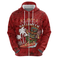 Personalised Aloha Halloween Hoodie Skeleton Surfing LT05 - Polynesian Pride