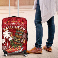 Aloha Halloween Luggage Cover Skeleton Surfing LT05 Red - Polynesian Pride