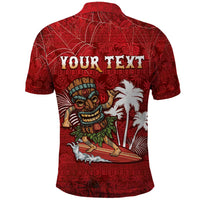 Personalised Aloha Halloween Polo Shirt Skeleton Surfing LT05 - Polynesian Pride