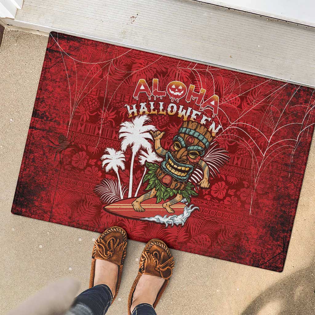 Aloha Halloween Rubber Doormat Skeleton Surfing LT05 - Polynesian Pride