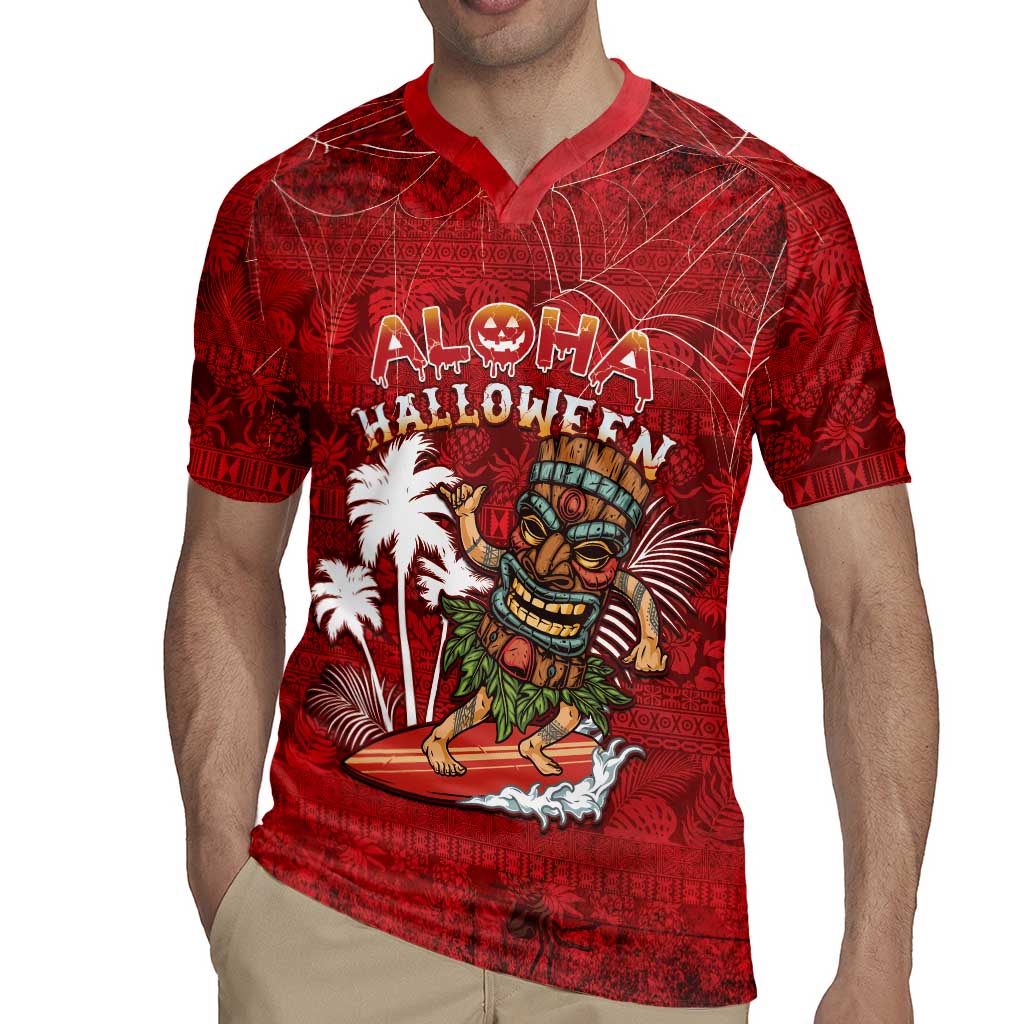 Personalised Aloha Halloween Rugby Jersey Skeleton Surfing LT05 - Polynesian Pride
