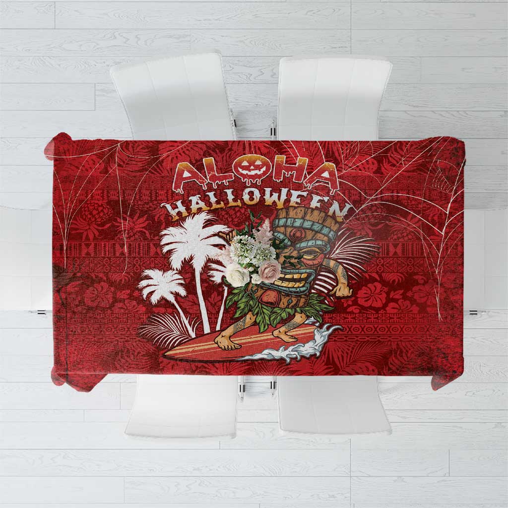 Aloha Halloween Tablecloth Skeleton Surfing