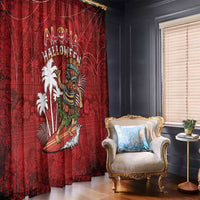 Aloha Halloween Window Curtain Skeleton Surfing LT05 - Polynesian Pride