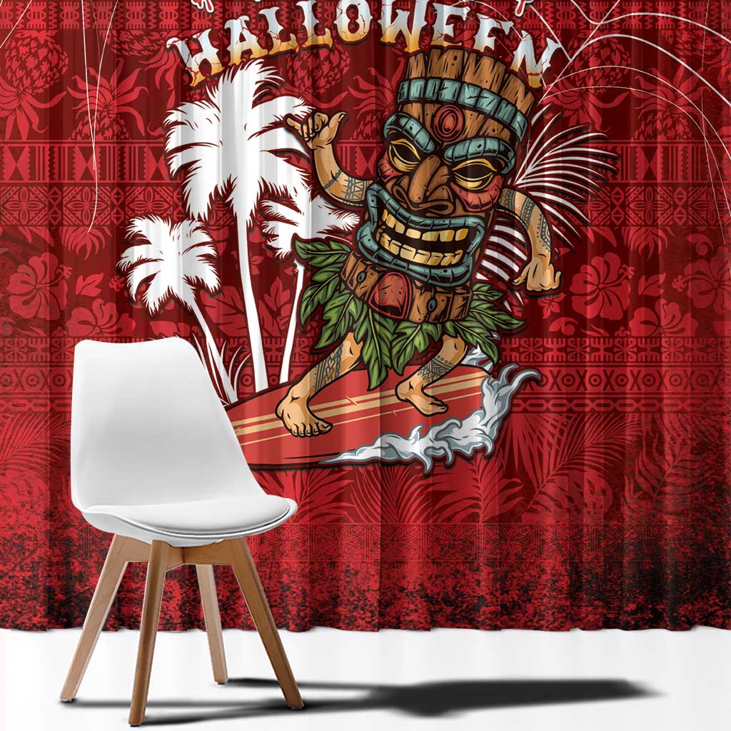Aloha Halloween Window Curtain Skeleton Surfing LT05 - Polynesian Pride