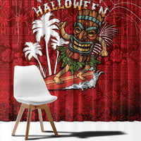 Aloha Halloween Window Curtain Skeleton Surfing LT05 - Polynesian Pride