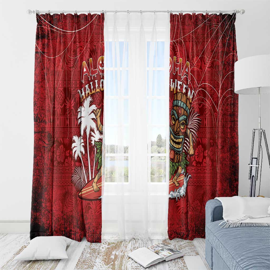 Aloha Halloween Window Curtain Skeleton Surfing LT05 - Polynesian Pride