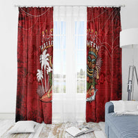 Aloha Halloween Window Curtain Skeleton Surfing LT05 - Polynesian Pride