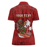 Personalised Aloha Halloween Women Polo Shirt Skeleton Surfing LT05 - Polynesian Pride