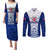 Custom Samoa Rugby Couples Matching Puletasi Dress and Long Sleeve Button Shirt 2023 Pacific Championships Polynesian Pattern LT05 Blue - Polynesian Pride