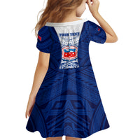 Custom Samoa Rugby Kid Short Sleeve Dress 2023 Pacific Championships Polynesian Pattern LT05 - Polynesian Pride