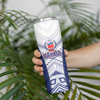 Custom Samoa Rugby Skinny Tumbler 2023 Pacific Championships Polynesian Pattern LT05 - Polynesian Pride