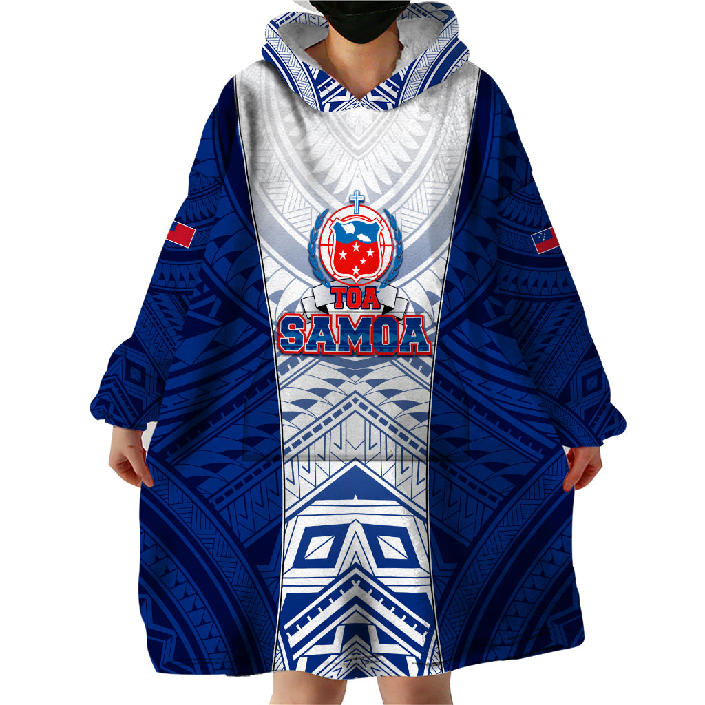 Custom Samoa Rugby Wearable Blanket Hoodie 2023 Pacific Championships Polynesian Pattern LT05 - Polynesian Pride