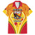 Custom Papua New Guinea Rugby Family Matching Off Shoulder Maxi Dress and Hawaiian Shirt 2023 Pacific Championships The Kumuls LT05 Dad's Shirt - Short Sleeve Yellow - Polynesian Pride