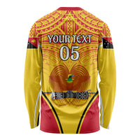 Custom Papua New Guinea Rugby Long Sleeve Shirt 2023 Pacific Championships The Kumuls LT05 - Polynesian Pride
