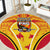 Papua New Guinea Rugby Round Carpet 2023 Pacific Championships The Kumuls LT05 Yellow - Polynesian Pride