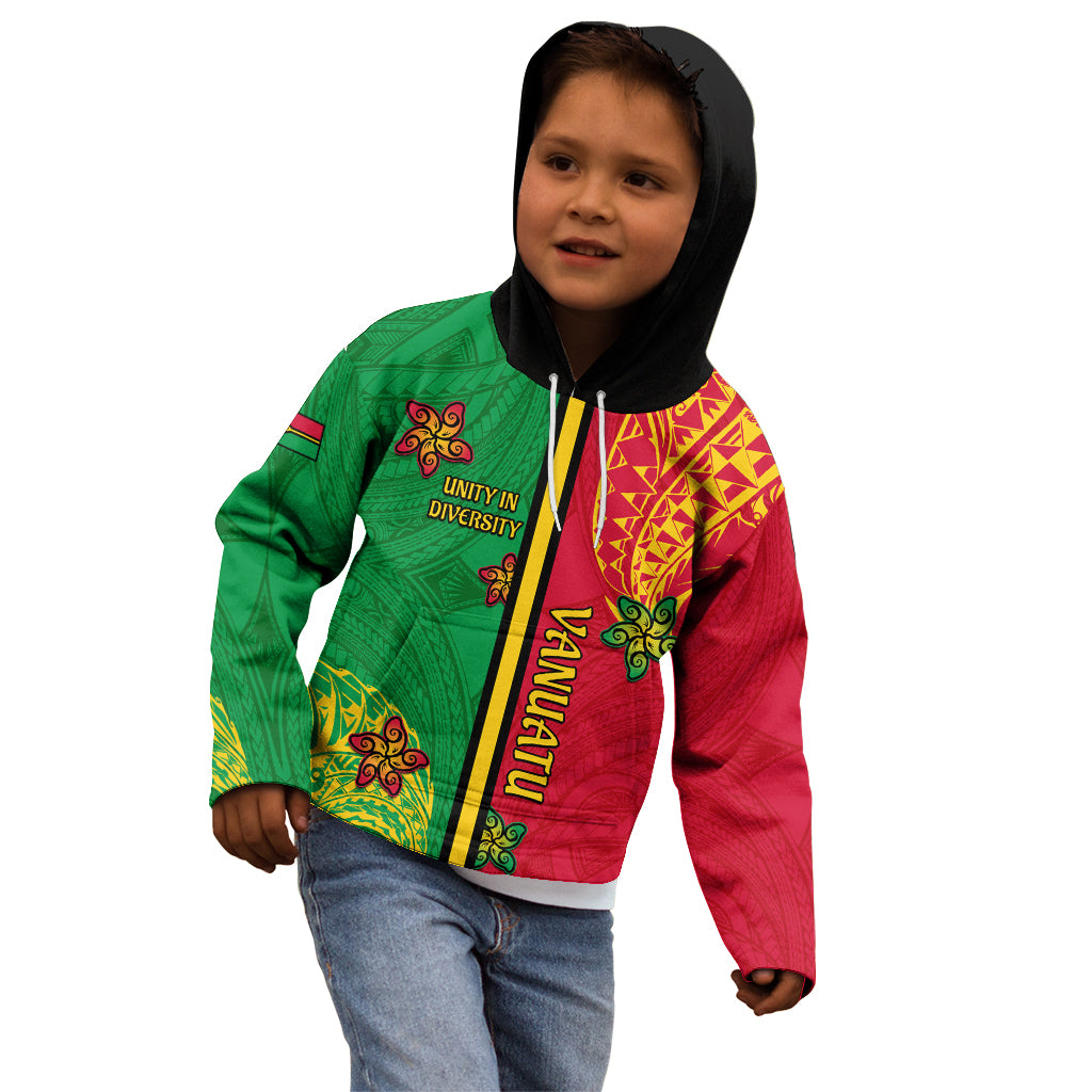 Personalised Vanuatu Happy Unity Day Kid Hoodie Polynesian Plumeria LT05 - Polynesian Pride