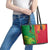 Vanuatu Happy Unity Day Leather Tote Bag Polynesian Plumeria LT05 - Polynesian Pride