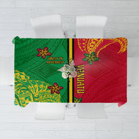 Vanuatu Happy Unity Day Tablecloth Polynesian Plumeria LT05 Red - Polynesian Pride