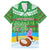 Personalised Cook Islands Christmas Family Matching Summer Maxi Dress and Hawaiian Shirt Coconut Santa Beach Style LT05 Dad's Shirt - Short Sleeve Green - Polynesian Pride