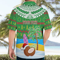 Personalised Cook Islands Christmas Hawaiian Shirt Coconut Santa Beach Style LT05 - Polynesian Pride