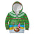 Personalised Cook Islands Christmas Kid Hoodie Coconut Santa Beach Style LT05 Zip Hoodie Green - Polynesian Pride