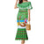 Personalised Cook Islands Christmas Mermaid Dress Coconut Santa Beach Style LT05 Women Green - Polynesian Pride