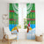 Cook Islands Christmas Window Curtain Coconut Santa Beach Style LT05 - Polynesian Pride