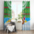 Cook Islands Christmas Window Curtain Coconut Santa Beach Style LT05 - Polynesian Pride