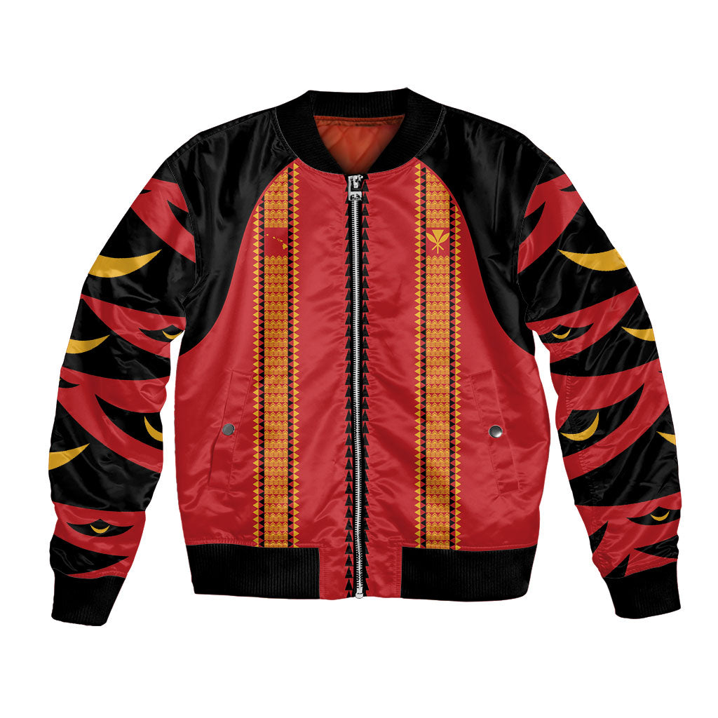 Hawaii Ahu Ula Inspired Bomber Jacket Red Version LT05 Unisex Red - Polynesian Pride