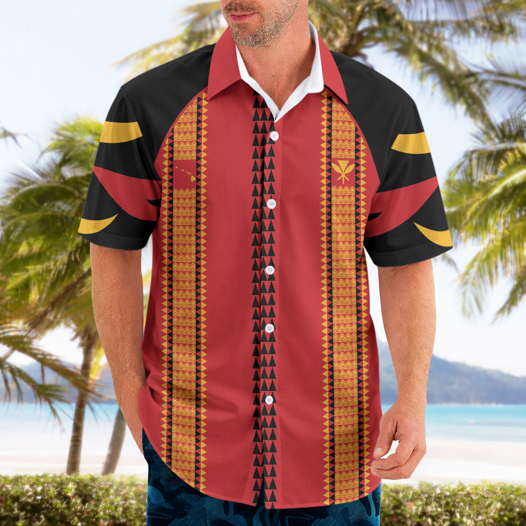 Hawaii Ahu Ula Inspired Hawaiian Shirt Red Version LT05 - Polynesian Pride