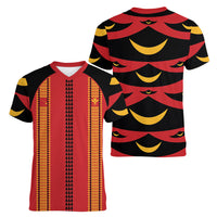 Hawaii Ahu Ula Inspired Women V-Neck T-Shirt Red Version LT05 - Polynesian Pride
