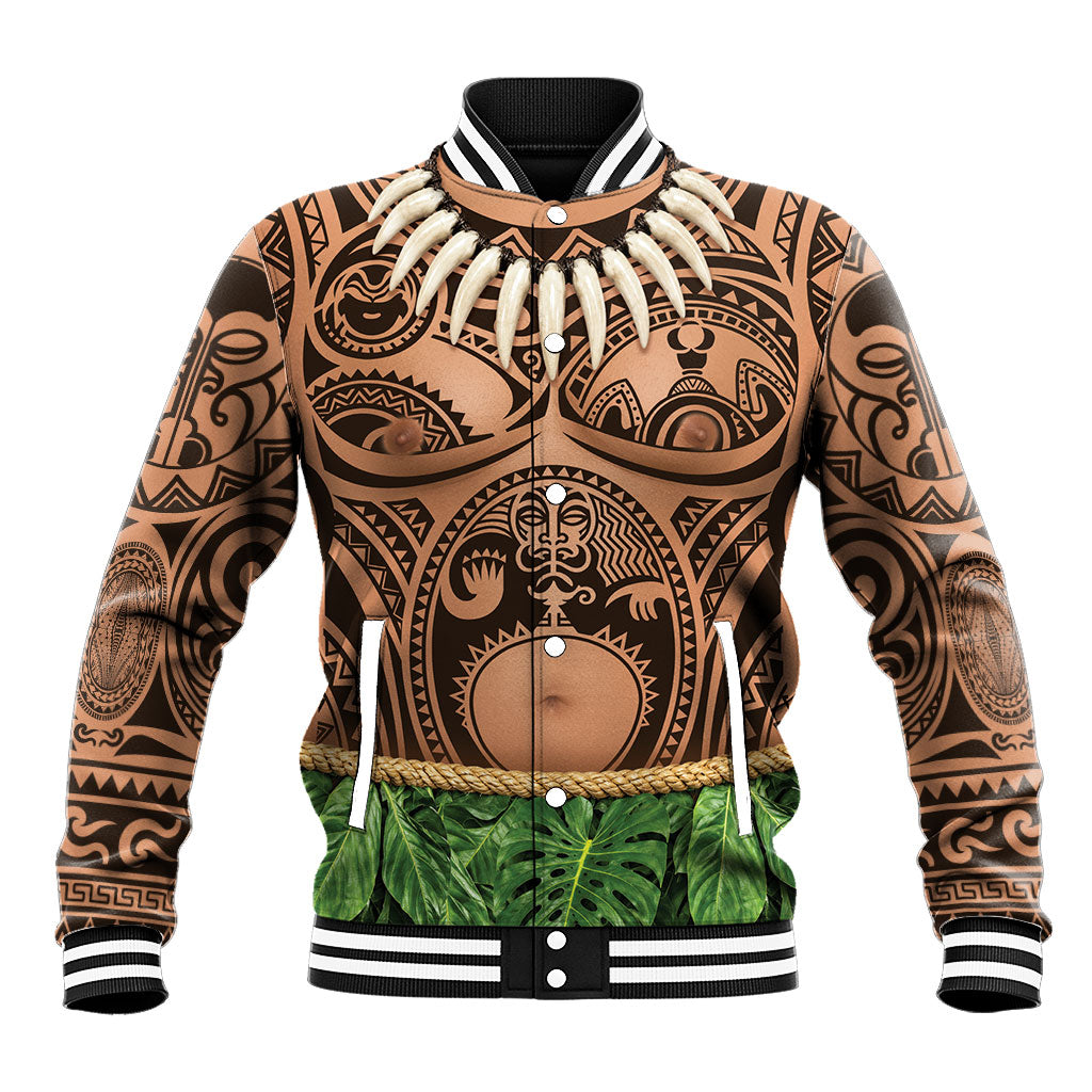 Hawaii Warrior Tattoo Inspired Baseball Jacket Tropical Leaf Skirt Costume