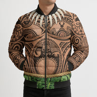 Hawaii Warrior Tattoo Inspired Bomber Puffer Jacket Tropical Leaf Skirt Costume