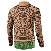 Hawaii Warrior Tattoo Inspired Button Sweatshirt Tropical Leaf Skirt Costume