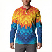 Polynesia Colorful Rooster Costume Button Sweatshirt