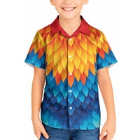 Polynesia Colorful Rooster Costume Kid Hawaiian Shirt