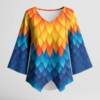 Polynesia Colorful Rooster Costume Kimono Sleeve Blouse LT05 Female Multicolor - Polynesian Pride