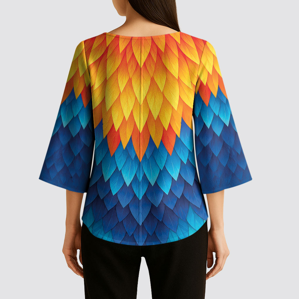 Polynesia Colorful Rooster Costume Kimono Sleeve Blouse LT05 - Polynesian Pride