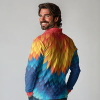 Polynesia Colorful Rooster Costume Long Sleeve Polo Shirt LT05 - Polynesian Pride