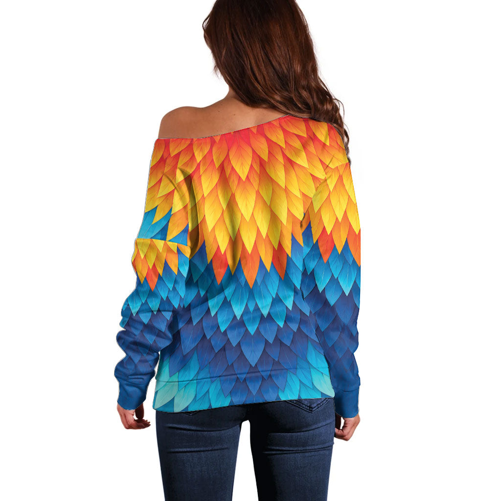 Polynesia Colorful Rooster Costume Off Shoulder Sweater LT05 - Polynesian Pride