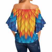 Polynesia Colorful Rooster Costume Off Shoulder Wrap Waist Top