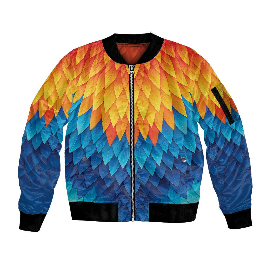 Polynesia Colorful Rooster Costume Sleeve Zip Bomber Jacket LT05 Unisex Multicolor - Polynesian Pride
