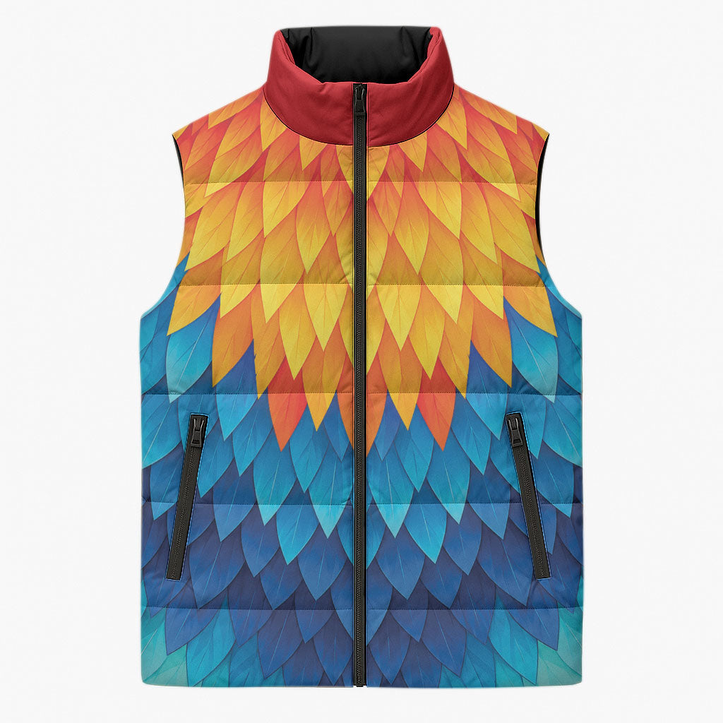 Polynesia Colorful Rooster Costume Sleeveless Puffer Jacket LT05 Unisex Multicolor - Polynesian Pride