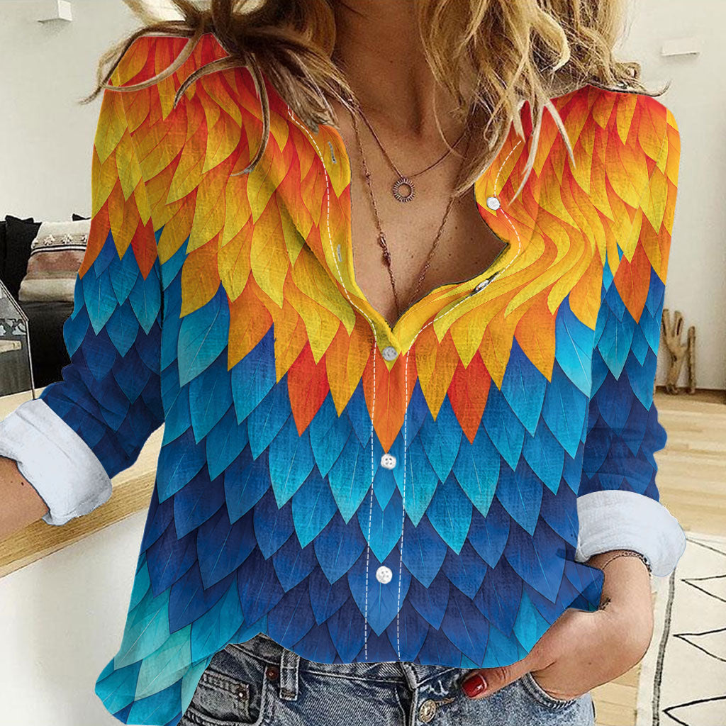 Polynesia Colorful Rooster Costume Women Casual Shirt