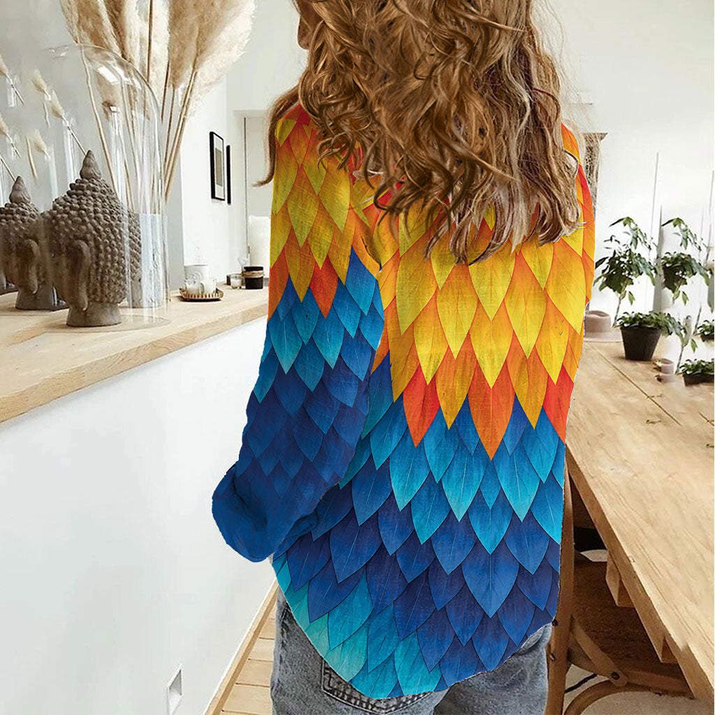 Polynesia Colorful Rooster Costume Women Casual Shirt