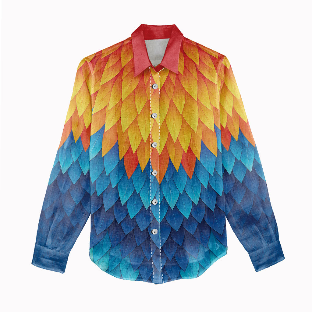 Polynesia Colorful Rooster Costume Women Casual Shirt