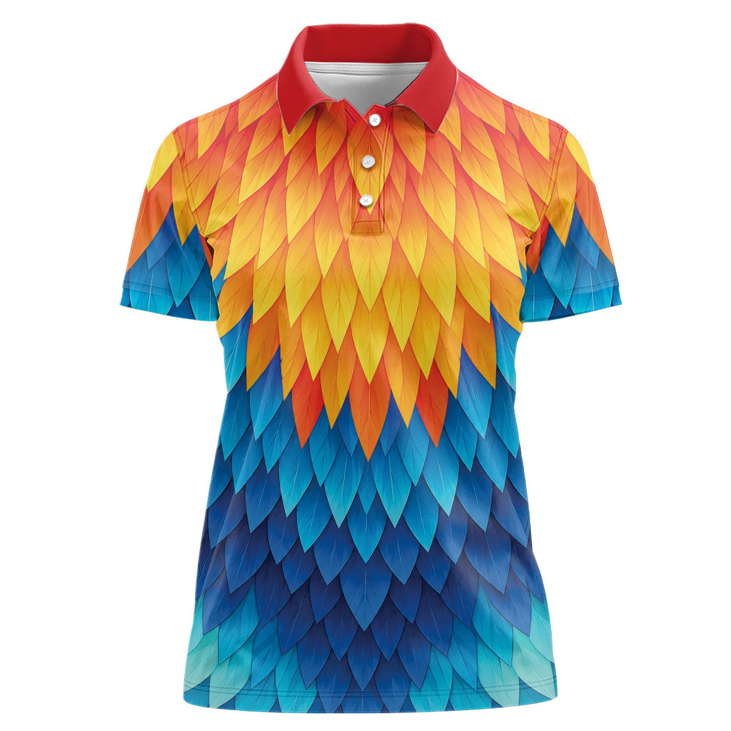 Polynesia Colorful Rooster Costume Women Polo Shirt