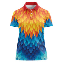 Polynesia Colorful Rooster Costume Women Polo Shirt