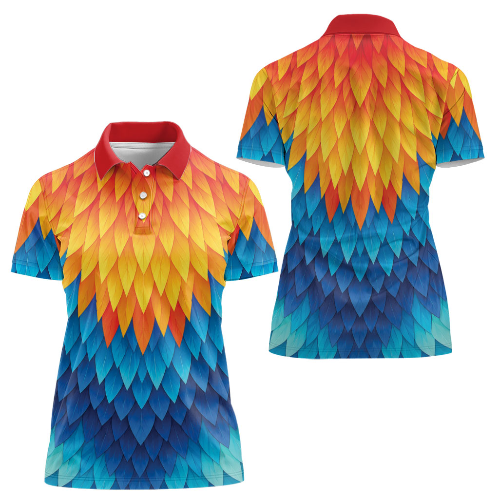 Polynesia Colorful Rooster Costume Women Polo Shirt
