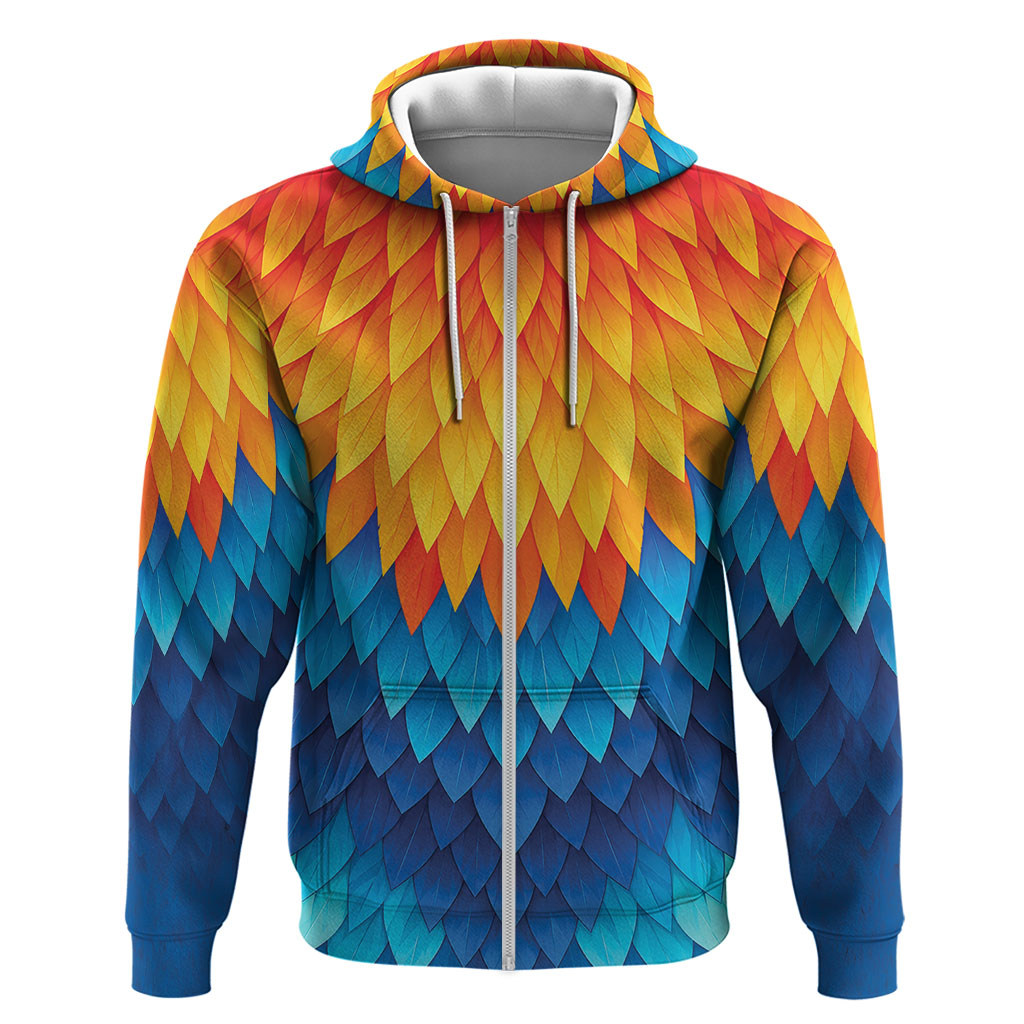 Polynesia Colorful Rooster Costume Zip Hoodie LT05 Zip Hoodie Multicolor - Polynesian Pride
